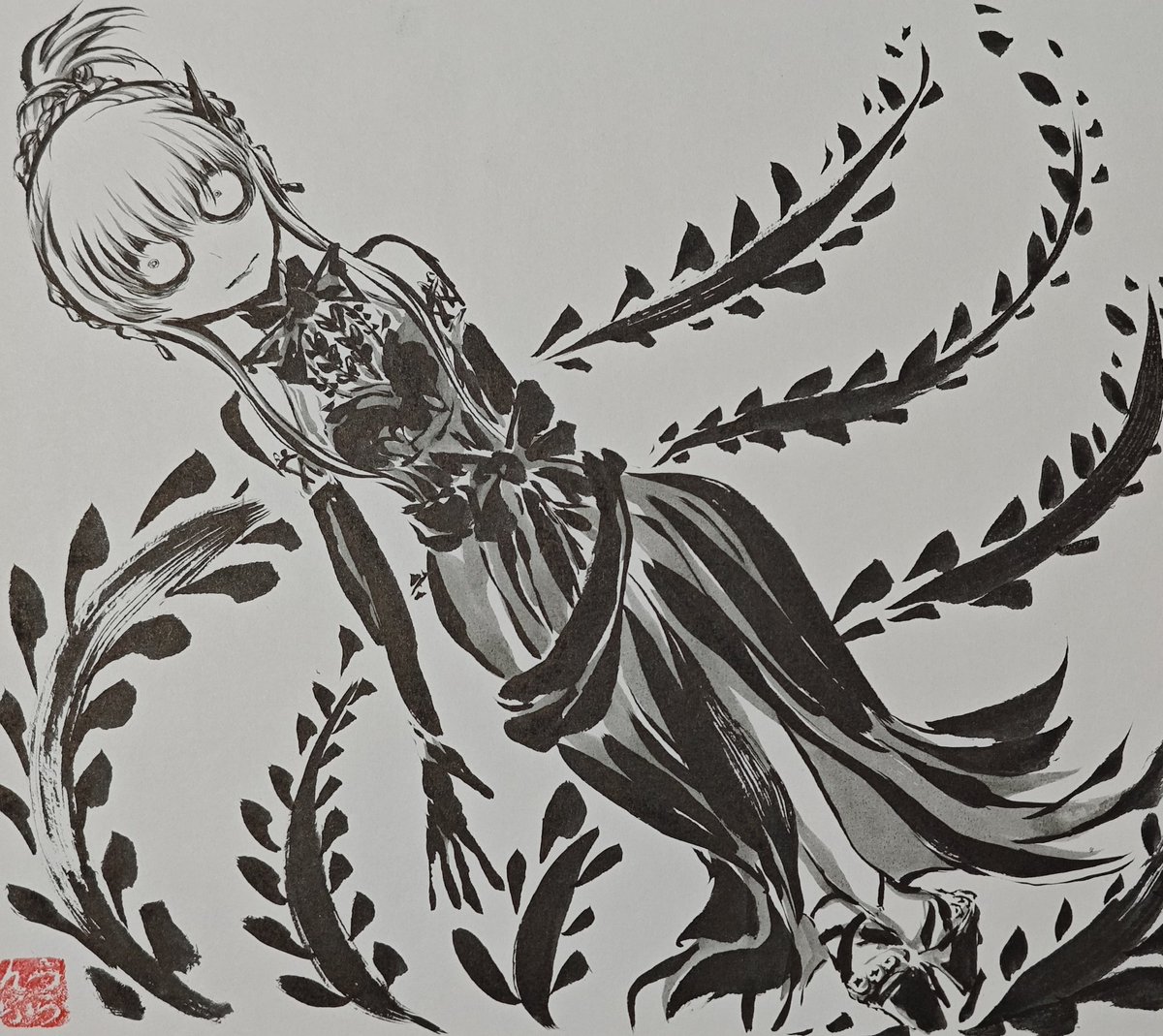 come_on_lavinia's tweet photo. このドレスは墨が映える
 #1日1ラヴィニア  #FGO https://t.co/03C51n2LgI