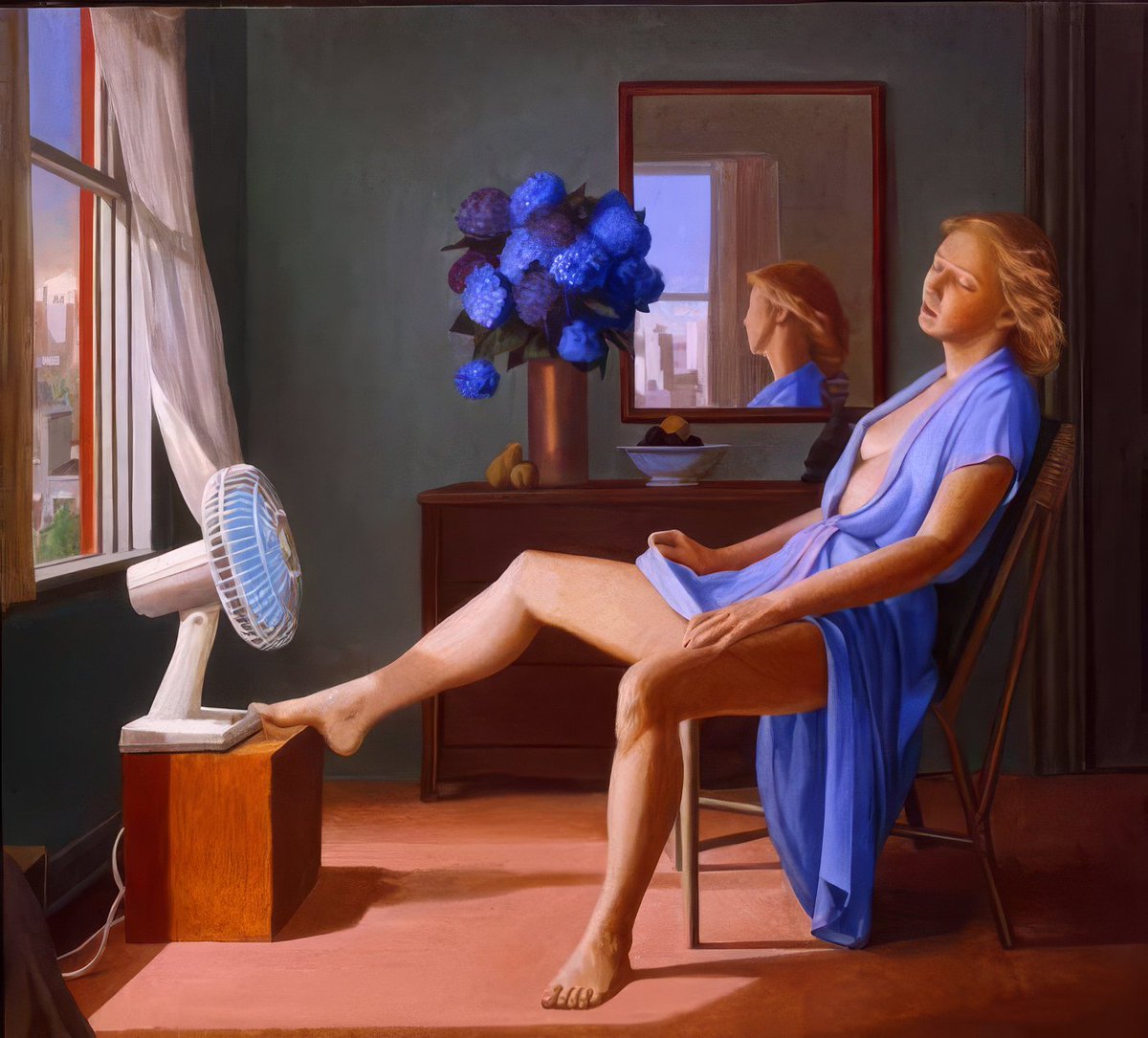 DailyClassicArt's tweet photo. Ron Schwerin - "The Fan" (1988) https://t.co/FWRZ34ludg