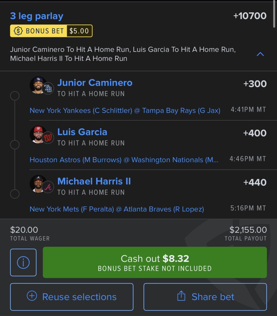 gneiffer07's tweet photo. If FD gave you a boost today you could do worse than this absolute banger right here

Want all my picks? Sign up for @ParlayScience using promo code "DINGER75"

Sign up here:https://t.co/gtO3vemfCb https://t.co/4c0naT5JKE