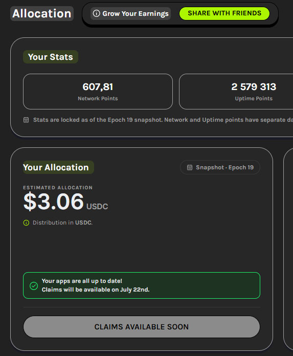 JeremyWanted's tweet photo. @grass Big disappointment, in 19 months of sharing my internet with over 3 million Uptime Points I have an Allocation of $ 3 USDC ??? Bad joke, I was expecting a few hundred dollars !! I'm leaving this project and I'm going to do bad advertising everywhere in our community. https://t.co/C8L7hhCmAT