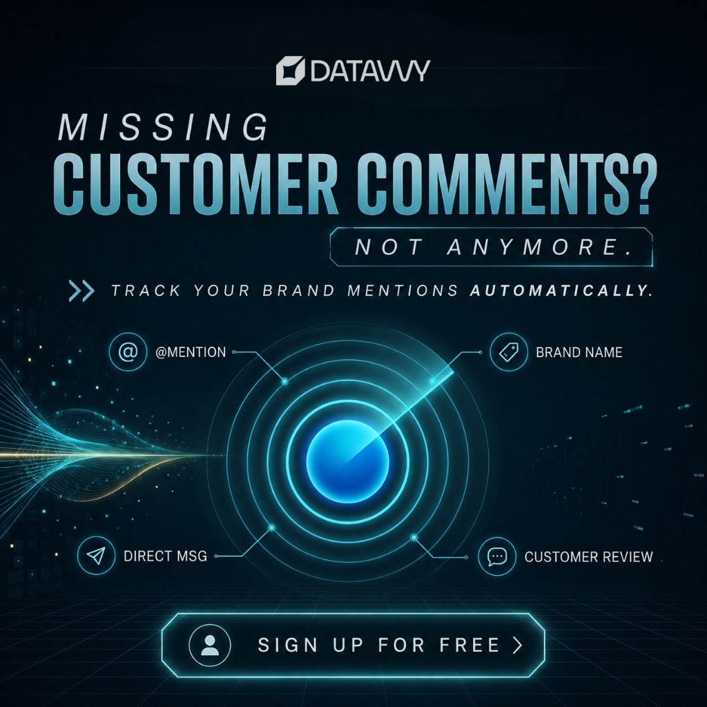Datavvy's tweet photo. Datavvy tracks brand mentions automatically so you can maintain a unified source of truth across all customer interactions.
🔹 Direct handle ⁠@mentions⁠ &amp; text-based brand names
🔹 DMs &amp; customer reviews
🔹 Automated real-time radar

#MarTech #SocialMonitoring #DataAnalytics https://t.co/4g2moKympG