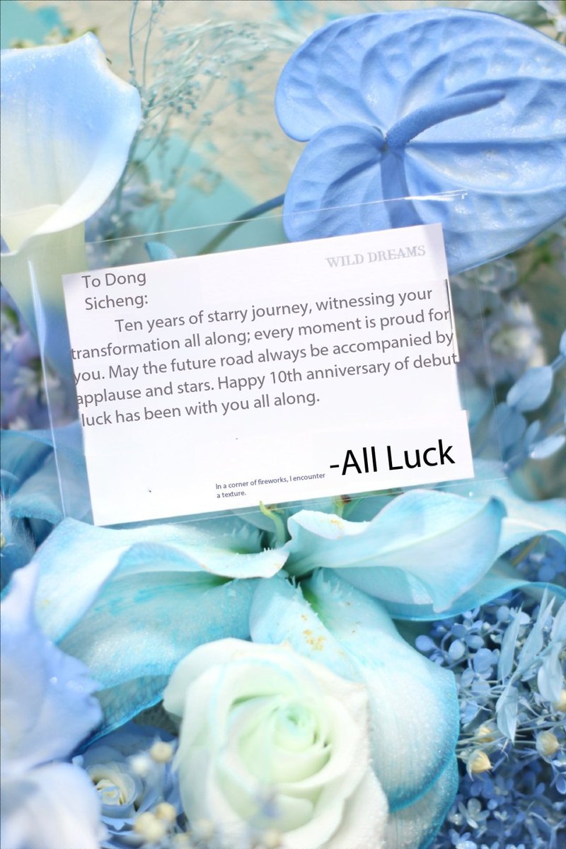 soonyunqi's tweet photo. The bouquet of flower for Winwin from WinwinBar on behalf of all yunqis. 

Happy 10th anniversary, Winwin 💙
#10yearsWithWINWIN #董思成出道十周年 https://t.co/iX2ovd7gpF