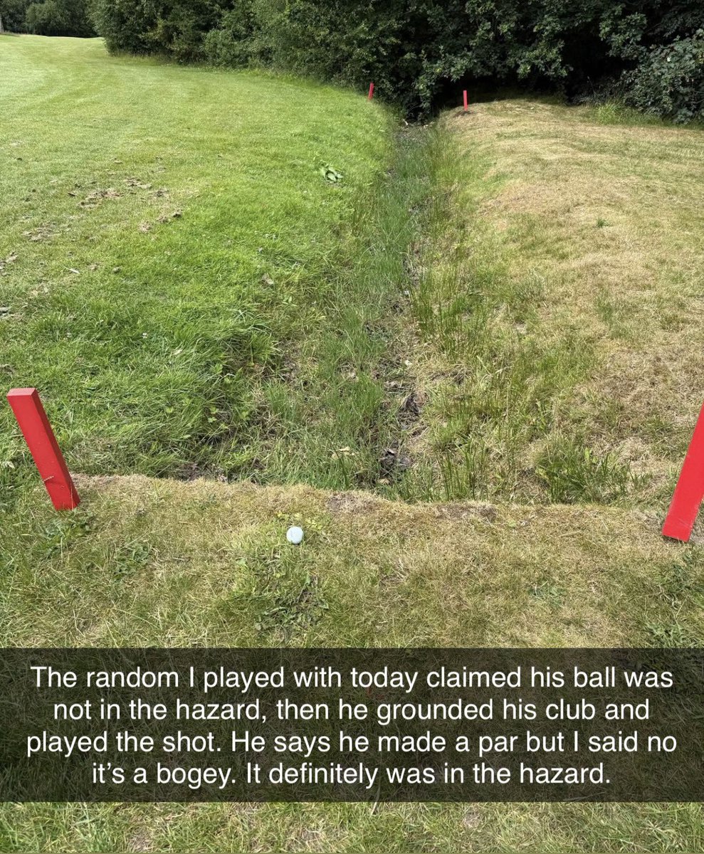 NUCLRGOLF's tweet photo. Would you consider this ball in the hazard? 🤔 https://t.co/OfBc0pbJRr