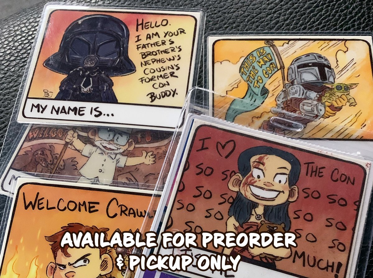 SD_Comic_Con's tweet photo. Hello, my name is...

Starting TODAY, you can pre-order @PatrickBallest's new #SDCC badge inserts, and we've got a look at the first six designs: https://t.co/CBQYB6SuVG https://t.co/vzN6YIeqnx