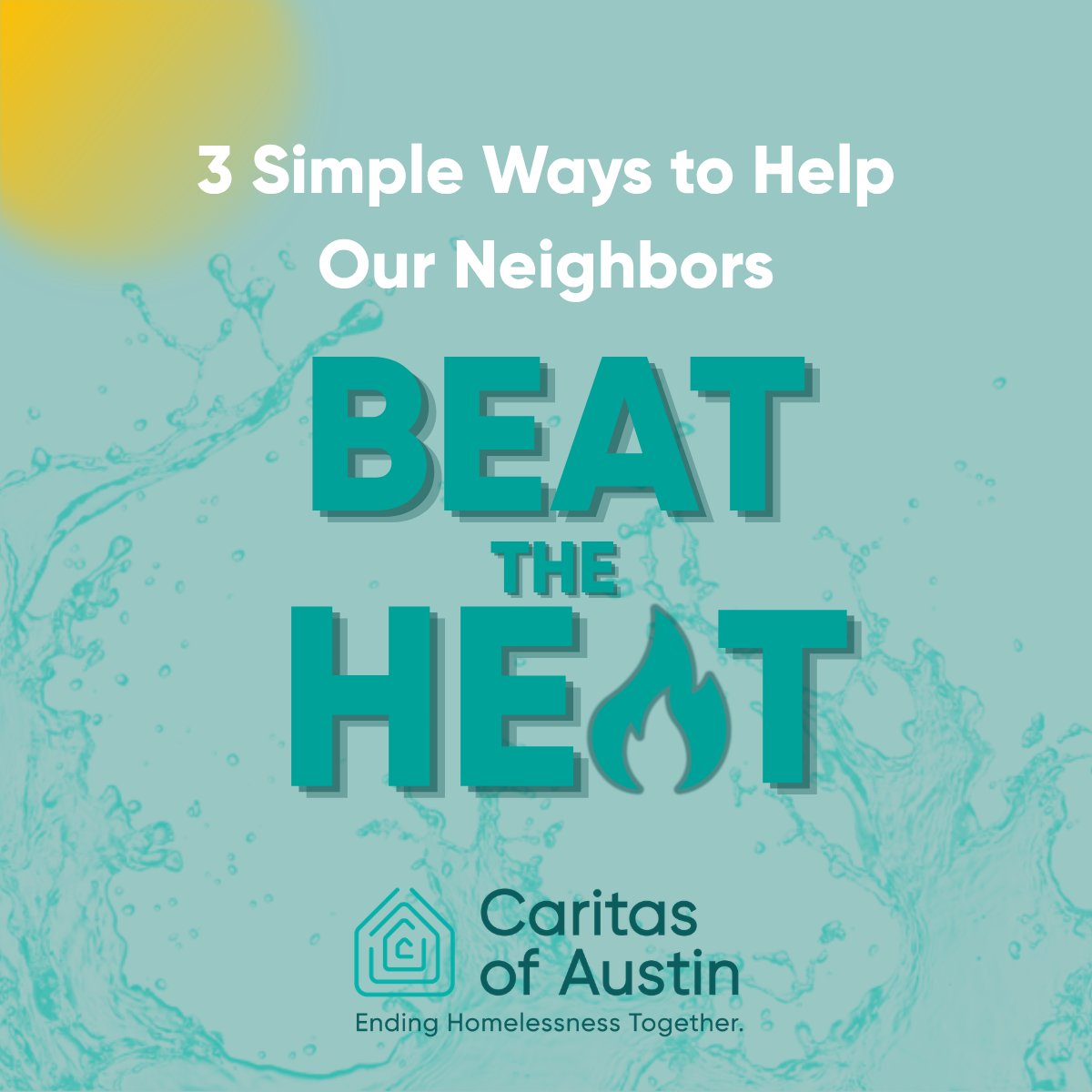 caritasofaustin's tweet photo. Beat the Heat is a community effort to help provide relief and resources during the hottest months of the year. Every action helps make sure more neighbors have what they need to stay safer through the summer. ☀️

#CaritasofAustin #EndingHomelessnessTogether #BeattheHeat https://t.co/i4MJZbT9M9