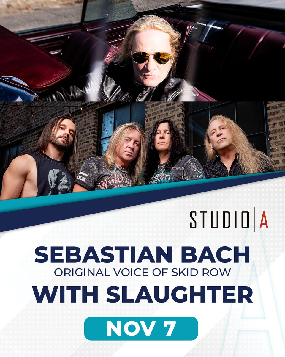 ipbiloxi's tweet photo. Sebastian Bach and Slaughter are coming to Studio A on Saturday, November 7th! 🤩 
Presale is on Wednesday, July 8 from 10am to Thursday, July 9 at 10pm using code BACH26 ➡️ https://t.co/bupxVa74nF https://t.co/BIeVfyDeFg