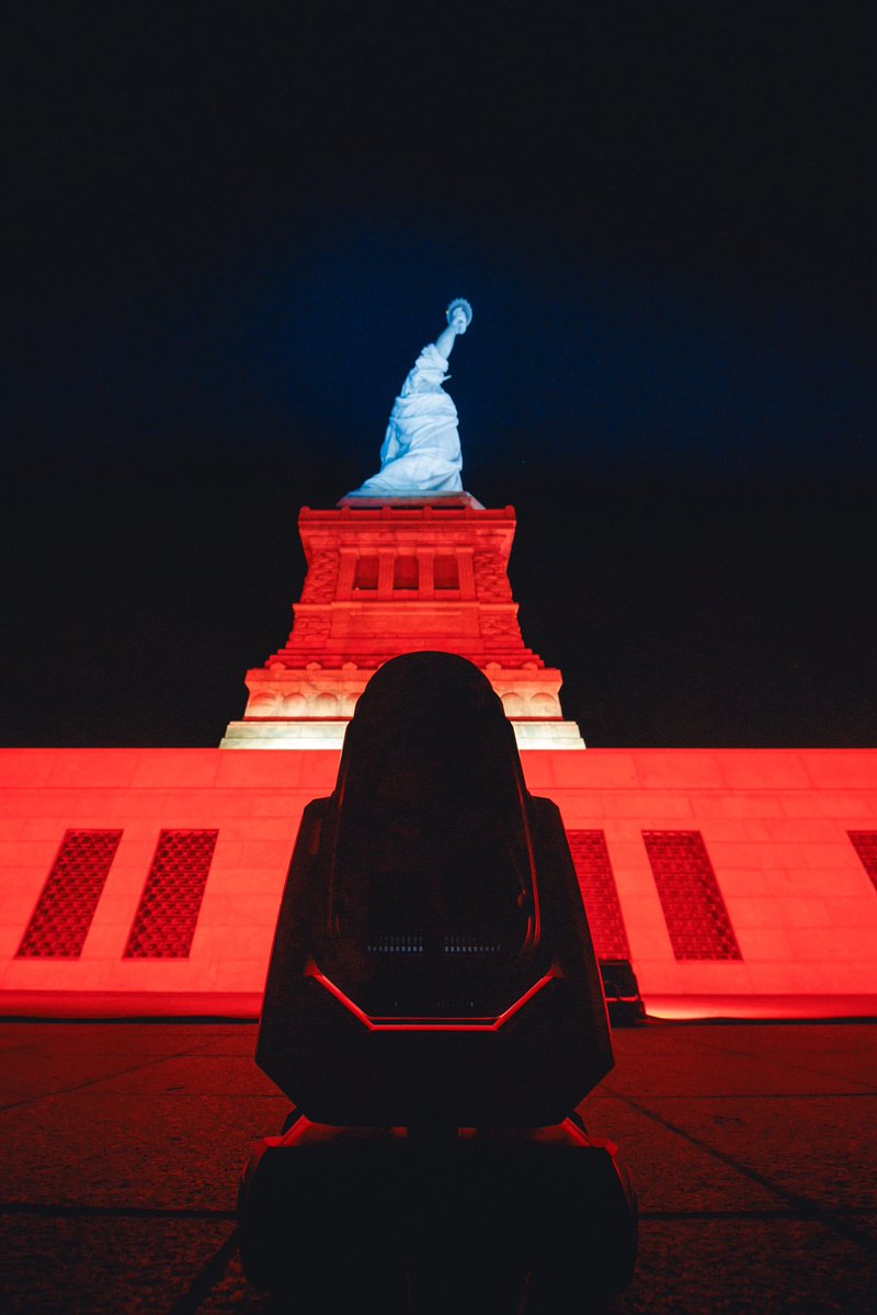 Robelighting's tweet photo. In NYC for LIBERTY LIGHTS by Michael Canitrot to commemorate the 140th Anniversary of the Statue of Liberty &amp; the 250th Anniversary of American independence in collaboration with Matthieu Gauthier and Romain Pissenem (Highscream) using @Robelighting iBOLT, MegaPointe &amp; iSpiiderX. https://t.co/6b9xZgdjxo