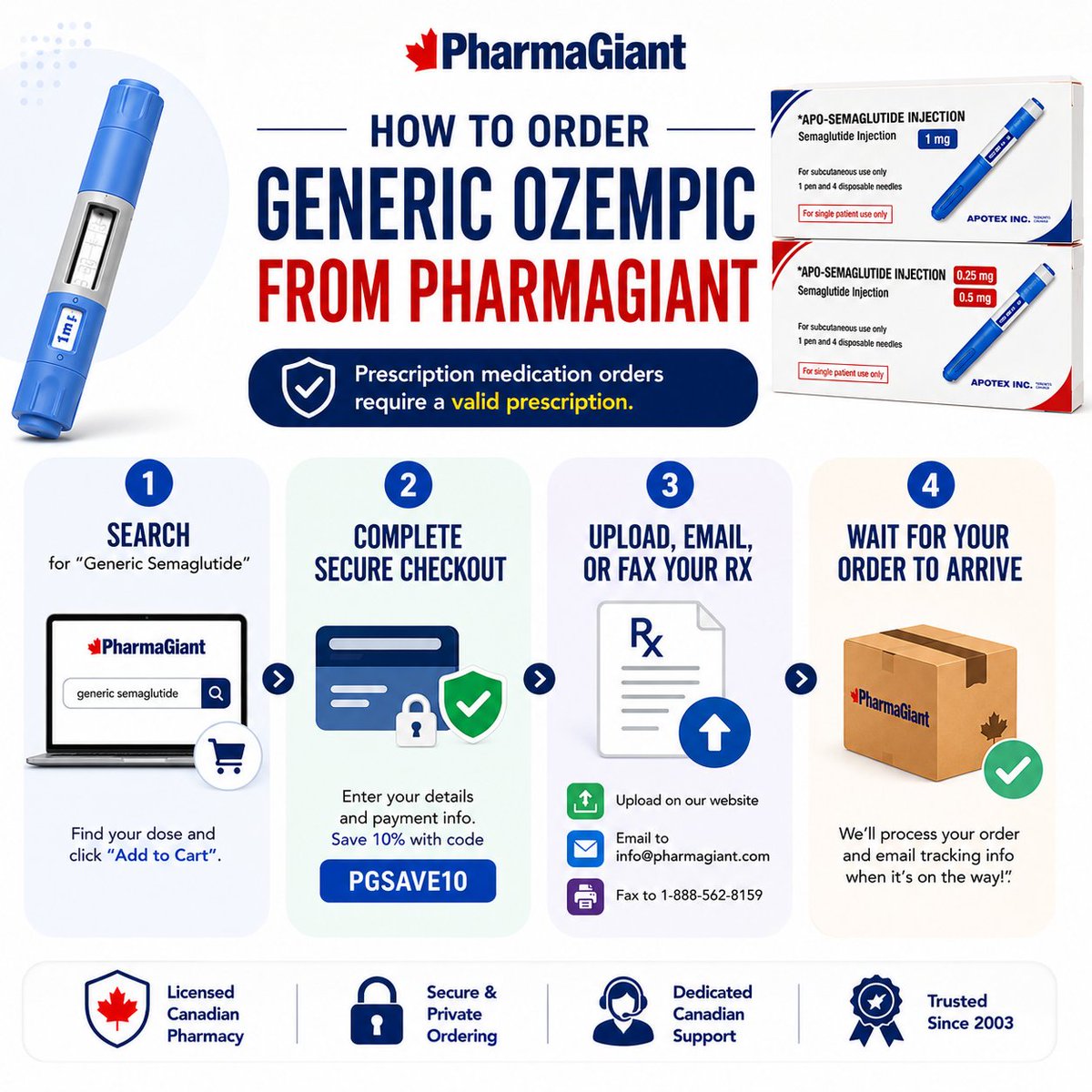 GiantPharma's tweet photo. Generic Ozempic may cost over $800 less per month than the US list price.

But how do you order it safely online?

Here’s the Pharma Giant process step by step.

#Semaglutide #Ozempic #GLP1 https://t.co/o2CSz8LqCp