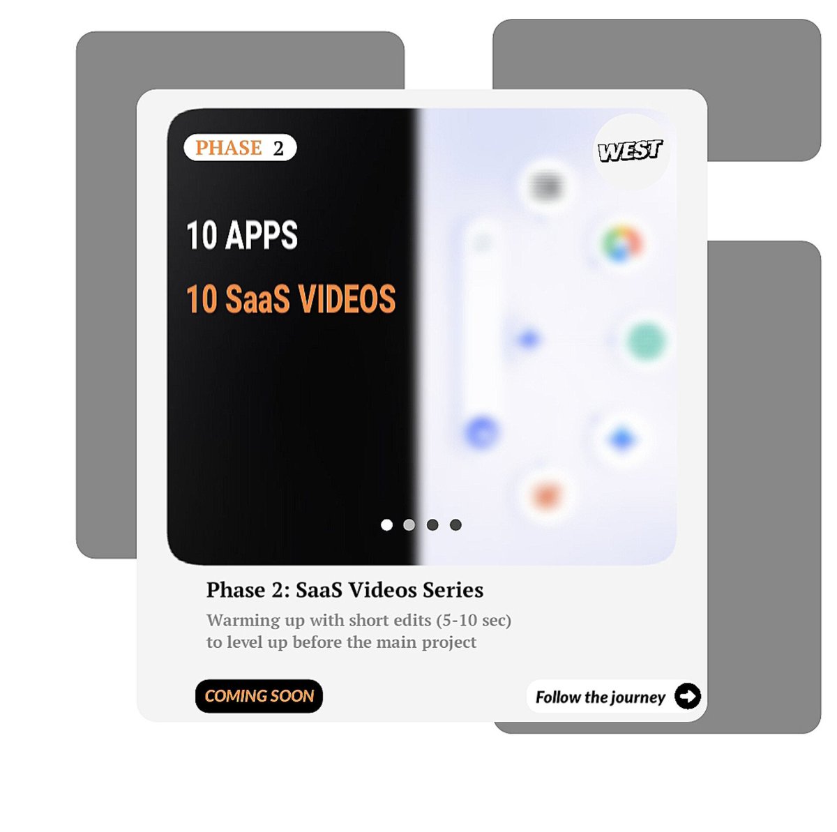 west_akp's tweet photo. Apple-style edits were just Phase 1.

Now I'm challenging myself to create SaaS videos for 10 apps I use every day.

Starting with 5 practice videos (5–10 seconds each) before the real challenge begins.

#SaaS #MotionGraphics #VideoEditing #BuildInPublic https://t.co/dLzRoRU8Qp