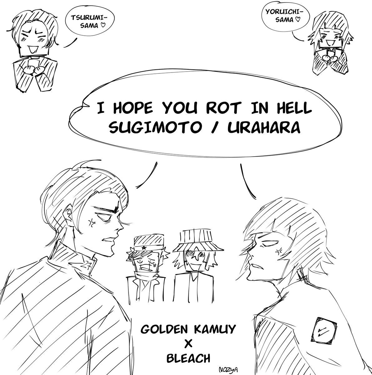 Nozya_6's tweet photo. They look alike

#bleach #soifon #goldenkamuy #koito https://t.co/ysSYJvtxP6