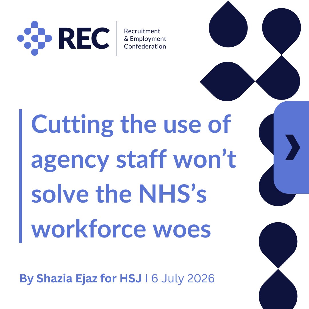 RECmembers's tweet photo. What if reducing agency spend isn't actually saving the NHS money?

The debate around NHS staffing costs is not as straightforward as it seems.
In a new article for @HSJnews, REC Director of Campaigns Shazia Ejaz examines new evidence that challenges long-held assumptions about agency staffing, asking whether current policy is delivering the savings it's promised.

Read more 👇
https://t.co/5j9HucRKBW