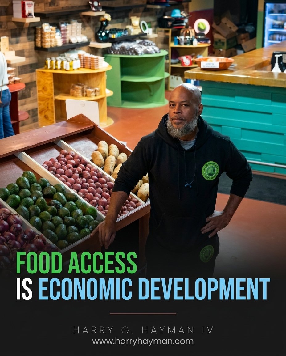 HGHayman's tweet photo. A nightclub became a grocery store in Houston. Robert Thomas saw a food gap and built the answer. Food access is not just hunger. It is small business, jobs, and community wealth. What vacant building near you could be next? #FoodAccess #Philadelphia https://t.co/IRNZls3IdM