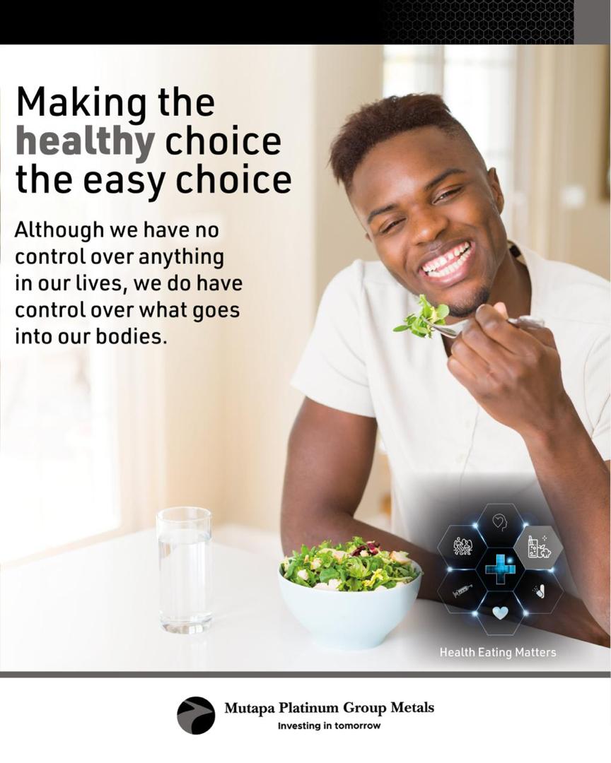 Kuvimba_Mining's tweet photo. 🥗 Healthy choices today build a healthier tomorrow.

Nutritious food fuels our bodies, sharpens our minds, and supports our wellbeing.

At Mutapa Platinum Group Metals, we're committed to promoting healthier lifestyles. https://t.co/2ur2MGIaPX