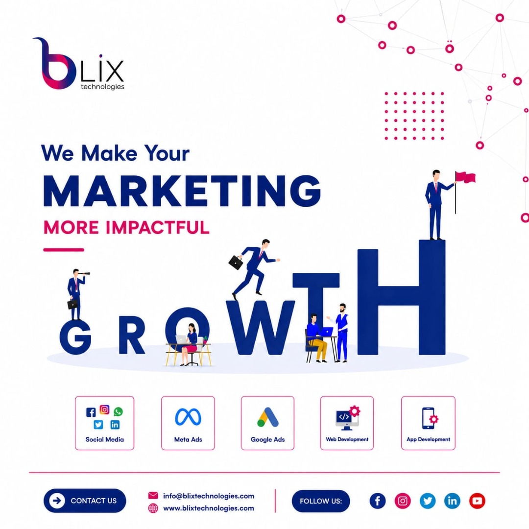 blixtechnlogies's tweet photo. Great #MarketingAgency  doesn't just create impressions—it drives #results.

At #BlixTechnologies, we help #businesses #GrowYourBusiness  with:
✅ Social Media Marketing
✅ #MetaAds 
✅ #GoogleAds
✅ Website Development
✅ App Development

📩 DM us for a #FREE #consultation. https://t.co/6h5Di9iqN0