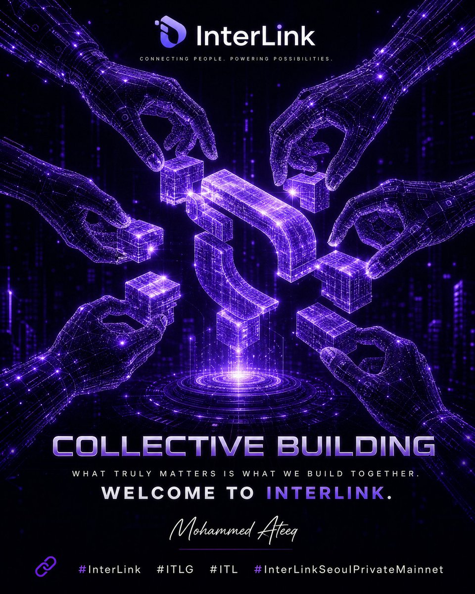 TheAteeqElite's tweet photo. Together, we're building the future of Web3 through collaboration, innovation, and the power of the InterLink community.

#InterLink #ITLG #ITL #InterLinkSeoulPrivateMainnet #Web3 #Blockchain #Community #InterLinkAmbassador @kv_interlink @reina_itl https://t.co/9i9rhZ0fuw