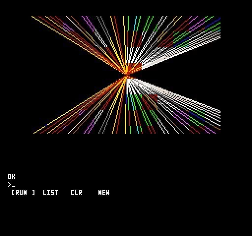 kierannolan's tweet photo. I’m working on a loose adaptation / demake of p5js for the 8-bit Nintendo NES / Famicom. Here's a few demo shots. Instead of MouseX MouseY etc it can use DPAD1X DPAD1Y. It's compatible with the Famicom keyboard. A simple Basic and Processing hybrid within the NES constraints https://t.co/Co0XYp4e7g