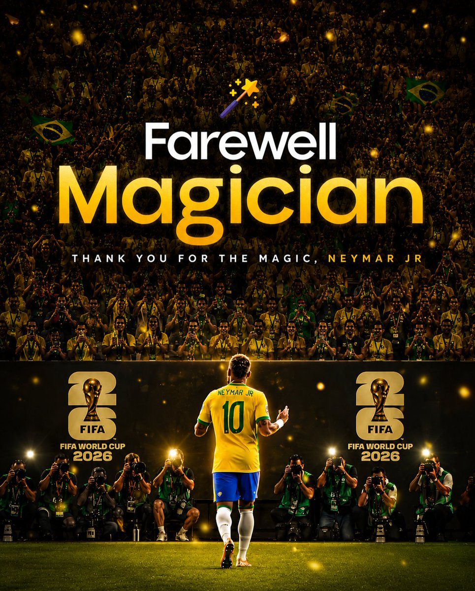 MrHarry_Com's tweet photo. Injuries stole moments, but never the talent.

Thank you, Magician 💛

#Brazil #Bangladesh #neymarjr https://t.co/j5h0DxA1EN