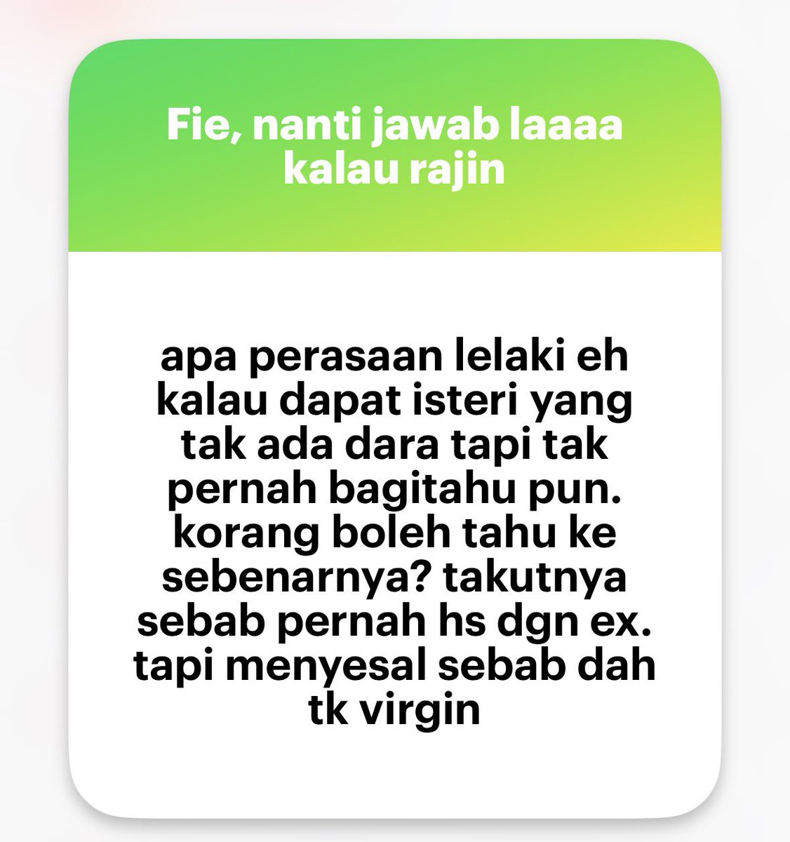 perempuanmahal's tweet photo. Tapi ada lelaki yang tak menilai perempuan dari segi virginity. https://t.co/dY4lAIndxY