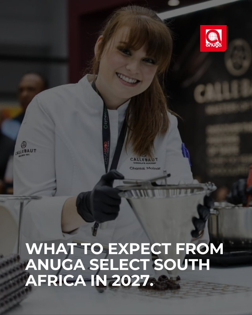 AnugaSelectSA's tweet photo. Anuga Select South Africa launches 22-24 June 2027 at the CTICC in Cape Town.

A leading B2B food and beverage trade show connecting global suppliers with buyers across Africa’s fast-growing market.

#AnugaSelectSouthAfrica #WeAreAnuga https://t.co/Fzs2pHwkdQ
