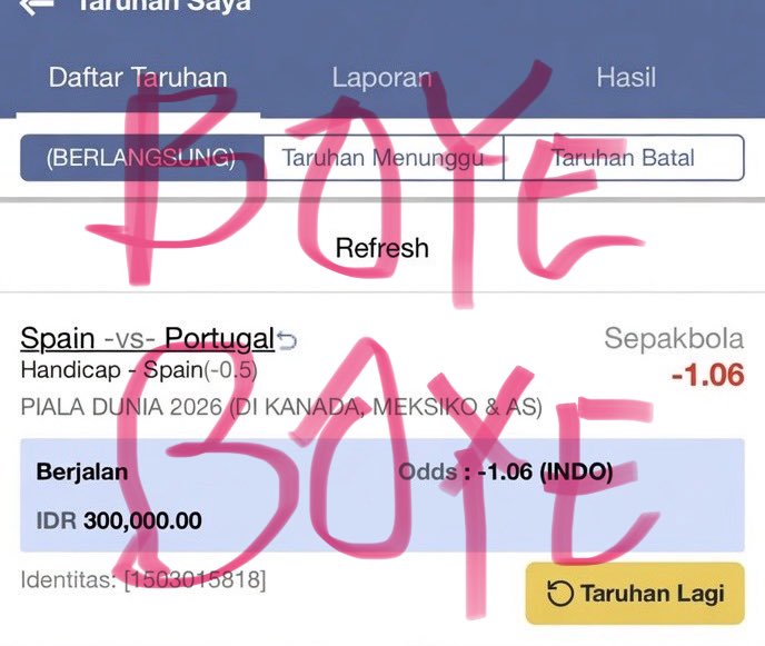 TheLordBoye's tweet photo. BET BOYE #5 SPESIAL WORLD CUP 

SPAIN -0.5 EFTE SPANYOL AKAN TETAP SETIA DENGAN TAKTIK UMPAN UMPAN KE KANAN KE KIRI DEPAN BELAKANG MELINTANG MELIPIR TENTUNYA ITU AKAN MEMBUAT PEMAEN PEMAEN PORTUGAL PUYENG MBEL KETIKA SUDAH PUYENG YAMAL DAN BAENA AKAN LANGSUNG MENUSUK DISELESAIKAN OYARZABAL DENGAN TEGAS DAN PINTAR AKHIR CERITA PETUALANGAN CR7 DI WORLD CUP TAMPA GELAR APA APA YG TERSISA HANYA KESEDIHAN DAN KEHEBATANYYA PATUT KITE KENANG MBEL