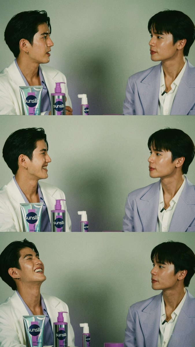 PIMCOLOR's tweet photo. จากภาพมีคนเก็บอาการ และ คนเสียอาการ
//คนนึงยิ้มหวานตาขีด คนนึงเก็บซีนไม่หลุดยิ้ม

JIMMYSEA BIG HAIR BIG MOMENTS  

#SunsilkxJimmySea https://t.co/h9vDNtf4C5