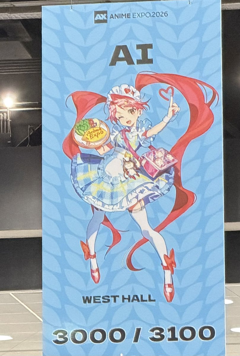 feumiki's tweet photo. Can we talk about the use of AI art at Anime Expo? #animeexpo2026 #ax2026 https://t.co/ifaZKlx8lO