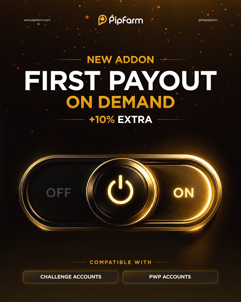 thepipfarm's tweet photo. Introducing First Payout On Demand. ✨

With this upgrade, your first payout will be available the moment requirements are met. 

✅ Available for Standard and Pay With Profits Challenges.

👍 Add it to your purchase for +10%.

🎫 Use WELCOME30 to save 30% https://t.co/DFpzWPVtiJ