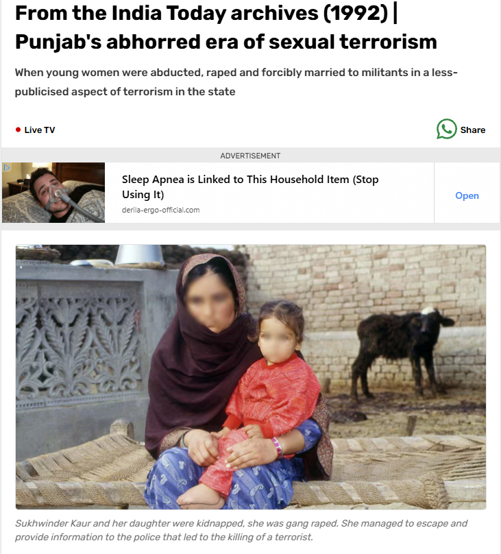 SGPCAmritsar__'s tweet photo. Haven't watched #Satluj, 

but any honest look at that era must include how Khalistan militants terrorized civilians, held women hostage, and used sexual violence as a weapon.

Below is the article from 1992 https://t.co/RgXtJmQaVd