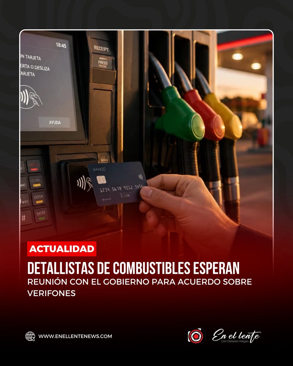 enellenterd's tweet photo. La Asociación Nacional de Detallistas de Gasolinas (Anadegas) sostuvo que aún no ha retirado el pago electrónico de sus estaciones de combustibles, a la espera de una reunión mañana con el gobierno dominicano para ver si llegan a un acuerdo.

La entidad anunció que este martes esperan reunirse con el Ministerio de Industria, Comercio y Mipymes (MICM), un delegado del presidente Luis Abinader y demás representantes del sector, para explicarles que los comercios no pueden seguir asumiendo los costos que generan las transacciones realizadas con tarjetas en busca de una solución.

🔴 Amplía la información en nuestro sitio web
🌐 https://t.co/bOJhYrCn40