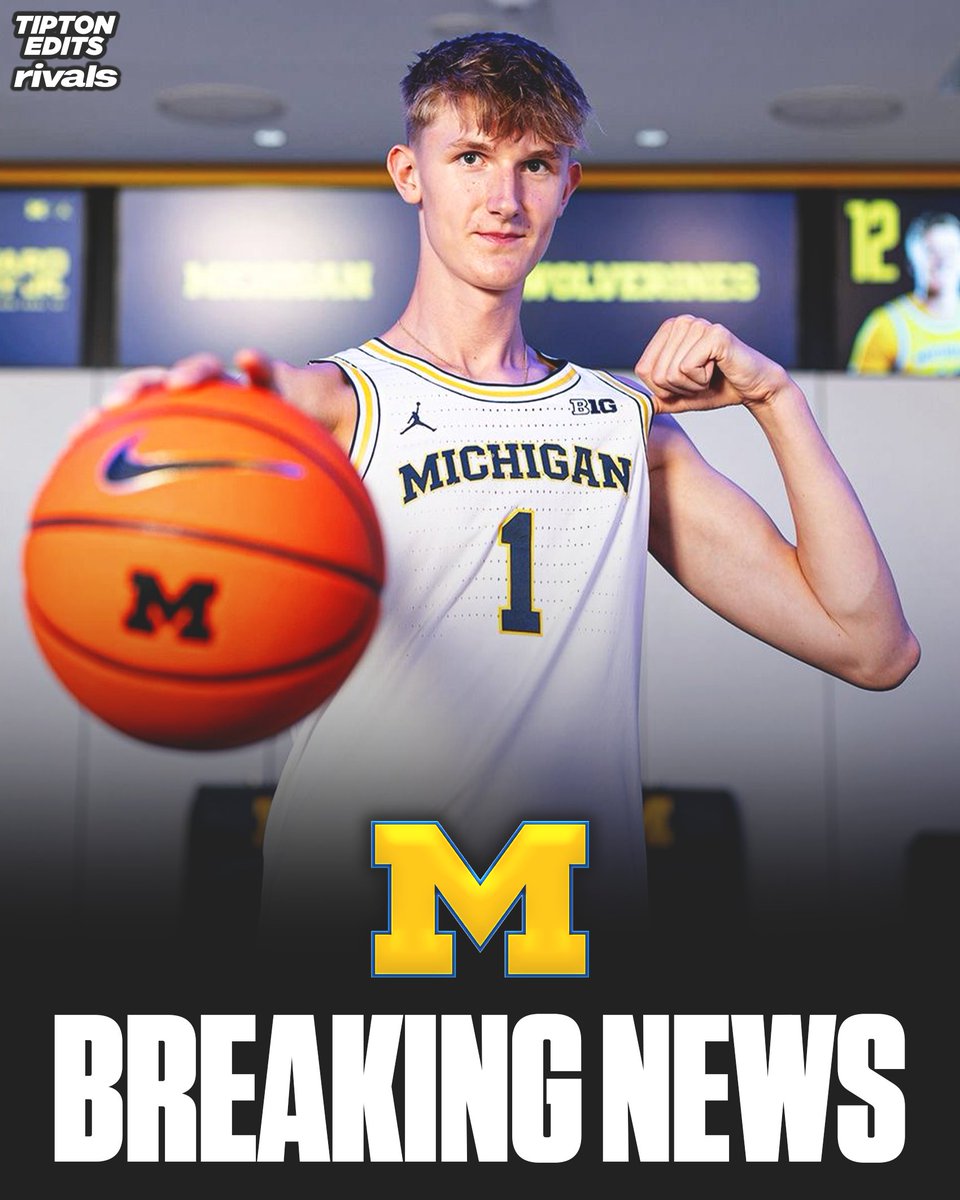 JoeTipton's tweet photo. Michigan freshman Marcus Moller, a 7-foot-3 center from Denmark, is staying at Michigan despite Dusty May's departure, he told @Rivals. 

https://t.co/bDDlZTSYkb https://t.co/yQjACehnom