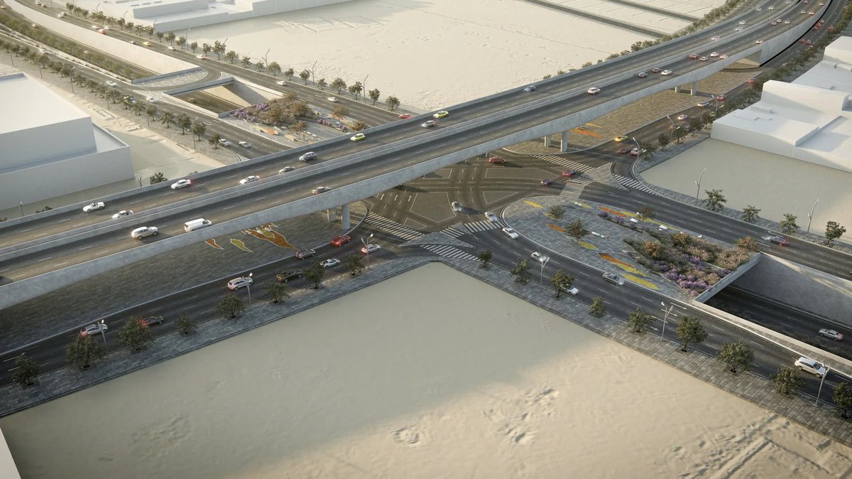 SaudiProject's tweet photo. أرست الهيئة الملكية لمدينة الرياض عقد تطوير الجزء الشرقي من #طريق_الثمامة على شركة يوكسال السعودية، التابعة لمجموعة يوسكال التركية، ويمتد المشروع بطول 8 كيلومترات، ويشمل 3 جسور و3 أنفاق، بطاقة استيعابية تصل إلى 200 ألف مركبة يوميًا https://t.co/7kBkeCLfwX
