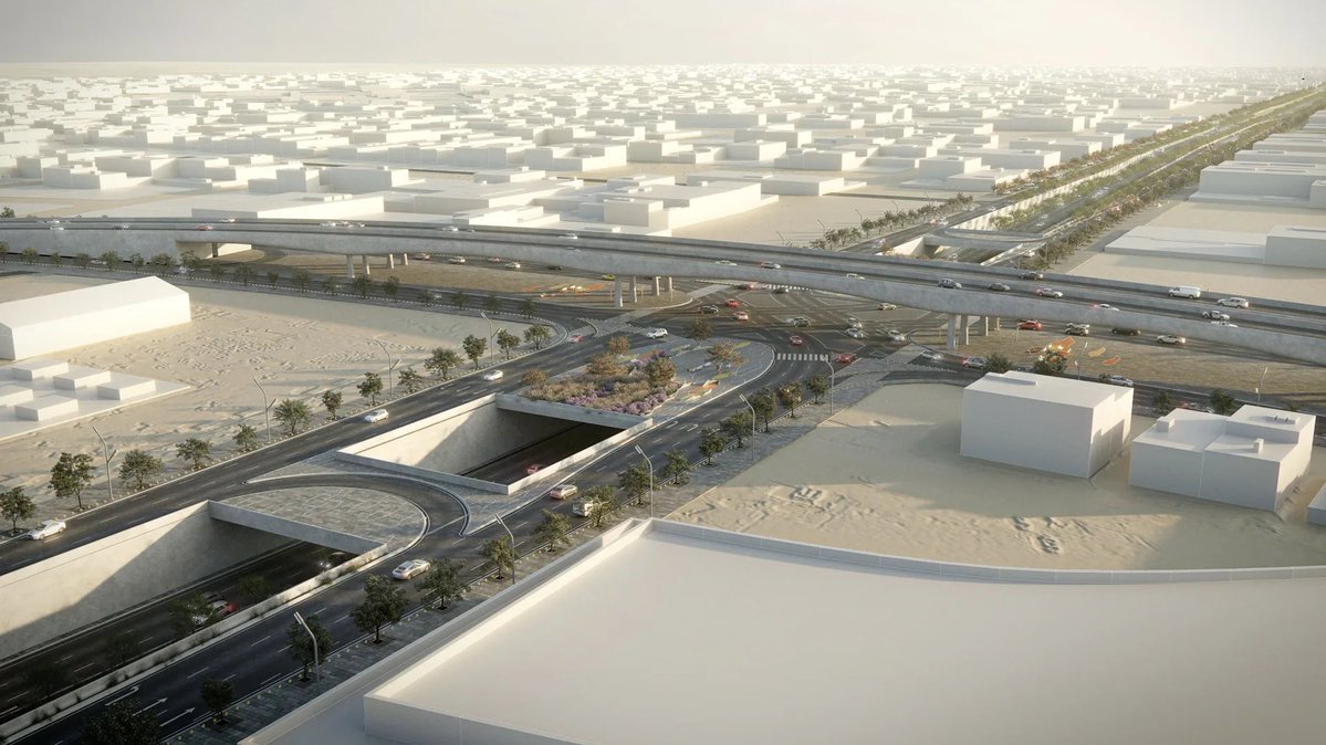SaudiProject's tweet photo. أرست الهيئة الملكية لمدينة الرياض عقد تطوير الجزء الشرقي من #طريق_الثمامة على شركة يوكسال السعودية، التابعة لمجموعة يوسكال التركية، ويمتد المشروع بطول 8 كيلومترات، ويشمل 3 جسور و3 أنفاق، بطاقة استيعابية تصل إلى 200 ألف مركبة يوميًا https://t.co/7kBkeCLfwX