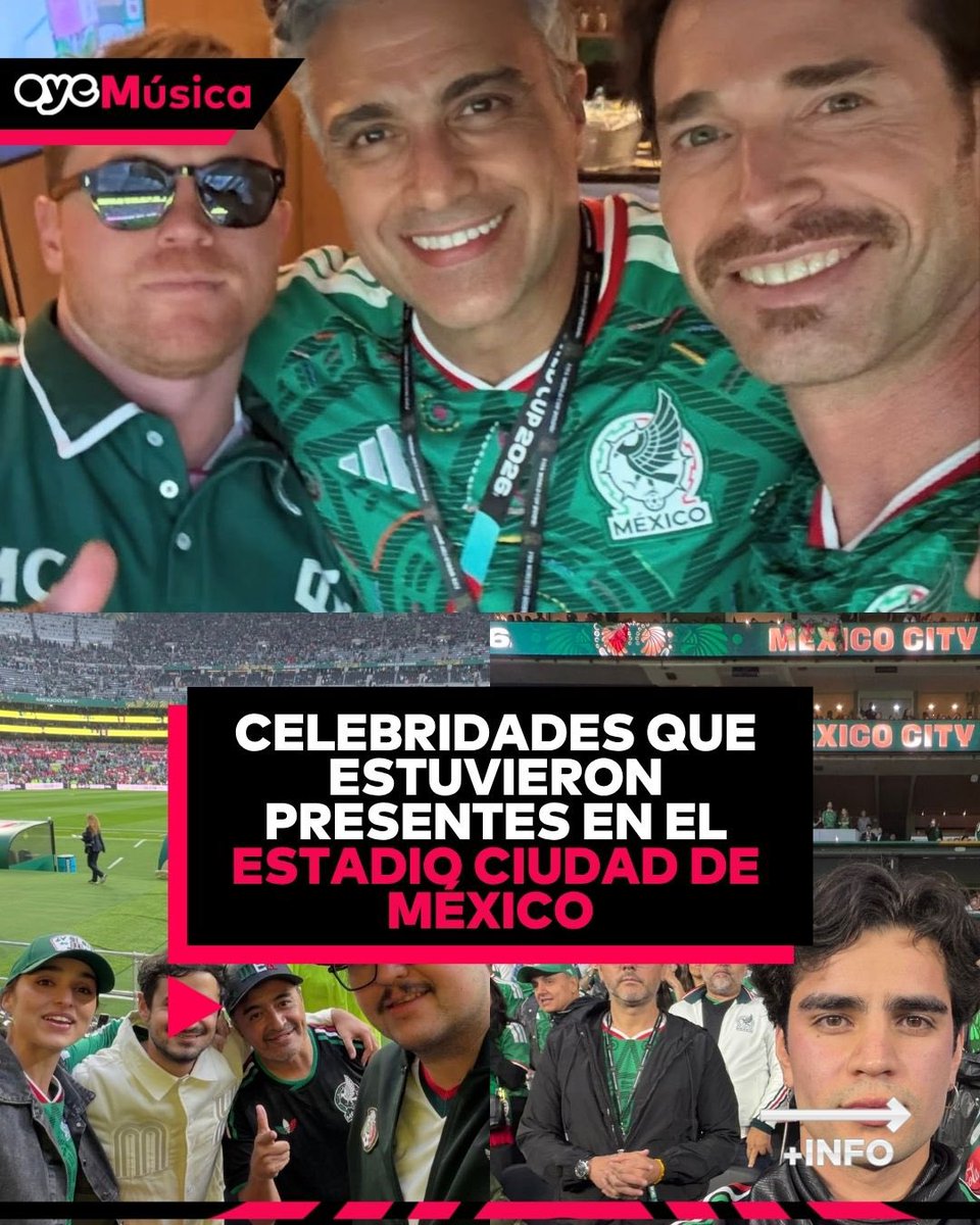 Oye897's tweet photo. Este último partido de México en el Estadio Ciudad de México 🇲🇽 Estuvo lleno de celebridades para disfrutarlo y apoyar a nuestra selección 🥹
¿A quién viste?
#Oye897fm #OyeMusica #Musica #FiestaFutbol https://t.co/l1FaHwlILS