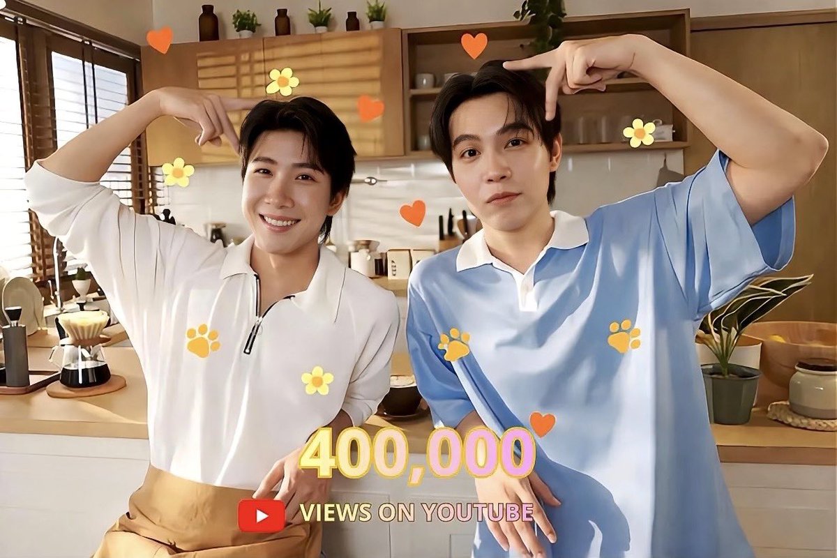 FirstKhaoFamily's tweet photo. 🔔 Congratulations for 400,000 views on YouTube 🎉 #FoundMyHome_MV 

🎥: https://t.co/MClTpTW8cO

Cat For Cash may have ended, but Found My Home is still here with us. 🐱🏠💛

Let’s try to reach 500K views before FirstKhaotung begin their next journey with The Invisible Dragon. 🎬

And if the fandom comes together, maybe 1M views before the new series premieres isn’t impossible. ✨

Thank you to everyone who keeps supporting and streaming. 🫂

#FirstKhaotung #CatForCash 
#Firstkanaphan #khaotungg