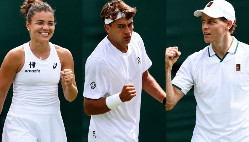 GeorgeSpalluto's tweet photo. Per la 2^ volta nella storia 3 singolaristi italiani nei quarti a #Wimbledon. Era accaduto solo nel 2024 con Sinner, Musetti e Paolini https://t.co/vb2X4C8C02