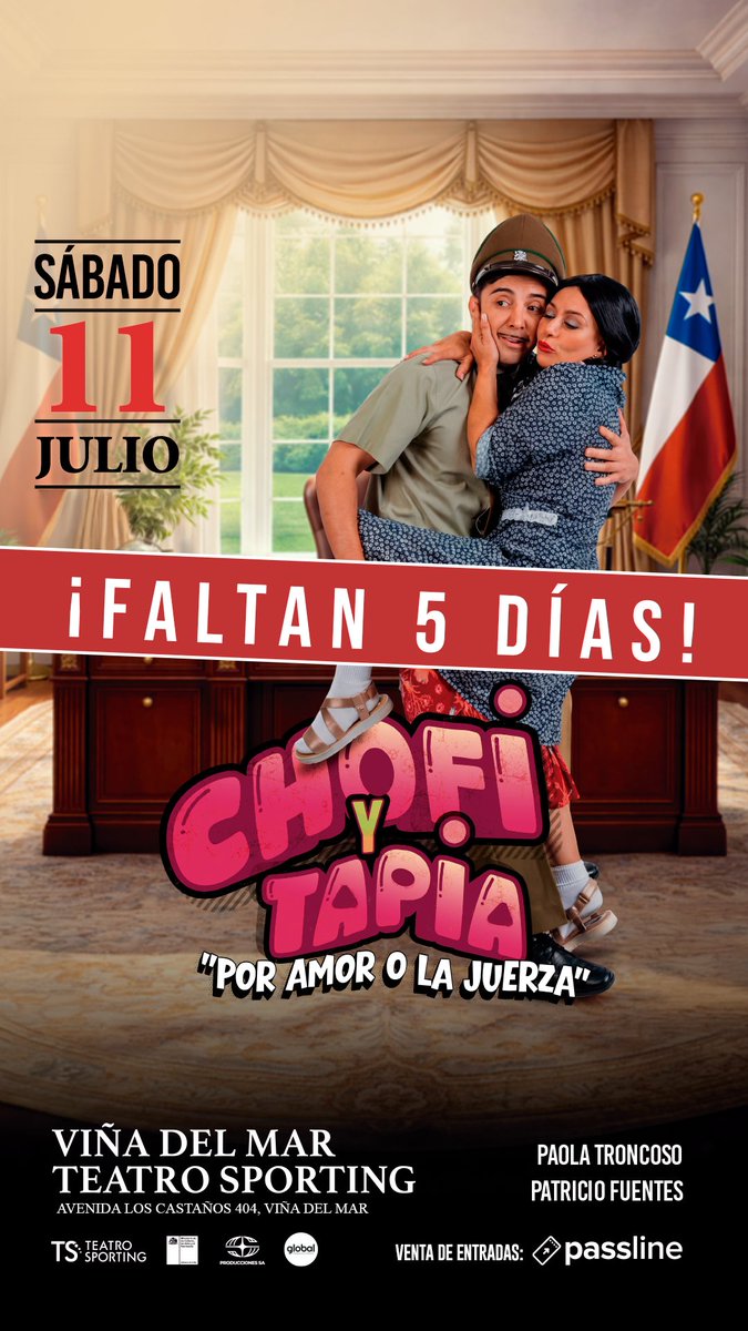 saintjeanjorge's tweet photo. AtenciÓn Viña del Mar, ValparaÍso, Quilpué, Concón, faltan solo 5 días para ver en vivo a Chofi y Tapia, este sábado 11 a las 18 y 21 horas, entradas en https://t.co/1ynzcp3ldD, estacionamiento gratis, sala calefacciónada, te esperamos !!! https://t.co/RZzDhtCzCb