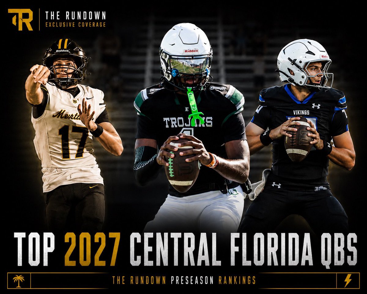 RealNews102's tweet photo. 🚨 Exclusive: The Rundown Top 20 Central Florida QBs (2027) drops tonight. | @TheRundown102

Returning Production. Breakout Candidates. Championship Aspirations.

Subscribe: https://t.co/4wMhJVERZB https://t.co/EM4BpUARRJ