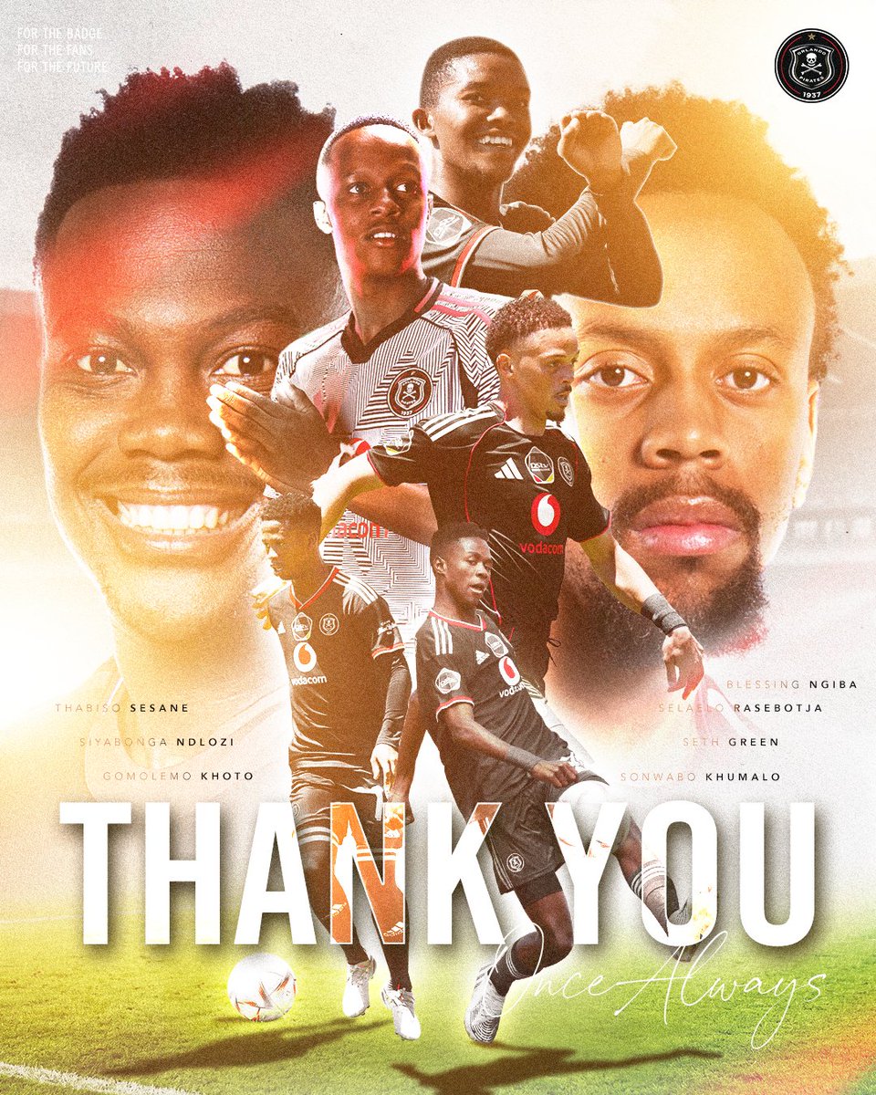 orlandopirates's tweet photo. 𝐓𝐫𝐚𝐧𝐬𝐟𝐞𝐫 𝐔𝐩𝐝𝐚𝐭𝐞

Orlando Pirates Football Club can confirm team movements ahead of the new season.

💻 Read More:  https://t.co/YFyAnIXkom

⚫⚪🔴⭐
#OrlandoPirates
#OnceAlways https://t.co/JgnNEzsei1