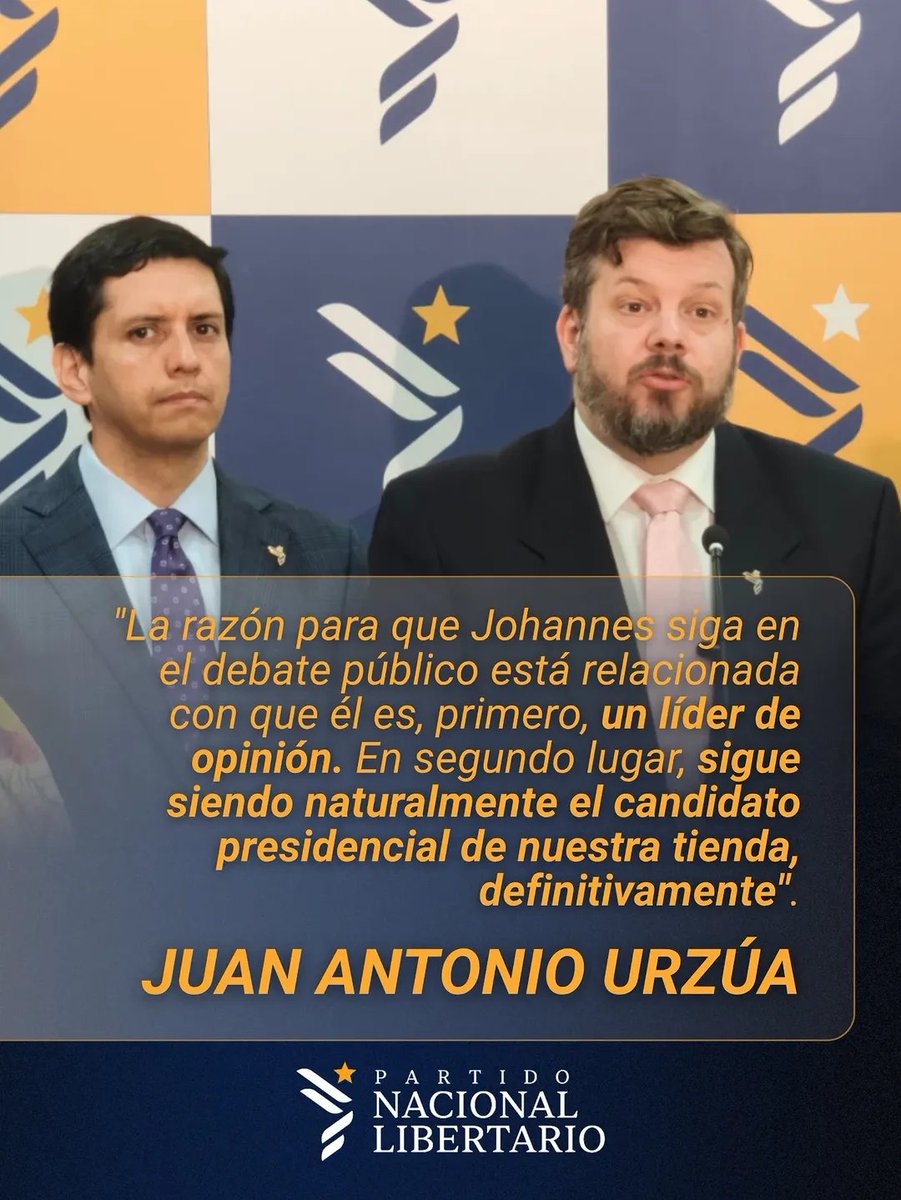 Partido_NL's tweet photo. Juan Antonio Urzúa: "Johannes Kaiser sigue siendo nuestra alternativa presidencial para 2030"

Nuestro secretario general del Partido Nacional Libertario, @urzuajuanantonio , se refirió a la presencia pública de @joukaiser , destacando que continúa siendo el líder natural de nuestro proyecto y la alternativa presidencial del partido para 2030. Además, explicó que su participación activa responde al proceso de fortalecimiento institucional del PNL a nivel nacional, con el desarrollo de directivas comunales, actividades de formación y el seguimiento de proyectos de ley que reflejen la identidad y los principios de nuestra colectividad.

#JohannesKaiser #PartidoNacionalLibertario #PNL #Chile #Política