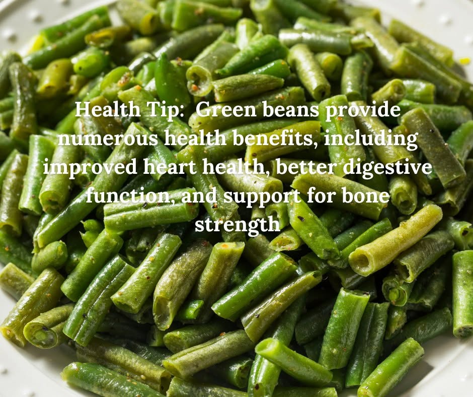 Healthinsurane4's tweet photo. Saturday HEALTH TIP:
     Green beans are low in calories and high in fiber, making them great for digestion &amp; heart health. They are also rich in vitamins like vitamin K &amp; C, which support bone health &amp; boost the immune system.

#WeekendHealthTip   #GreenBeans  #FiberRichFoods https://t.co/xl46IVn6dW