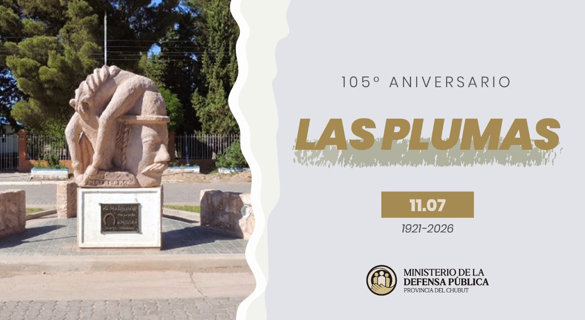 MDPChubut's tweet photo. 🗓️11 de julio
#LasPlumas
#Chubut
#SergioBowman https://t.co/LyFOPdvUyC