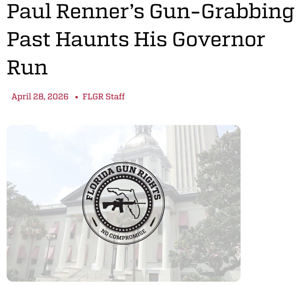 dittohead4life's tweet photo. When the pressure was on, he voted with the Dems to pass the most draconian gun control laws in Florida history!  He's no Ron DeSantis! https://t.co/vmhx57PYwh