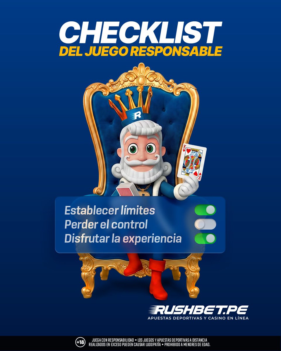 RushbetPeru's tweet photo. 🎯👑 Jugar con responsabilidad también es parte del juego. https://t.co/geDv7S7Cvv