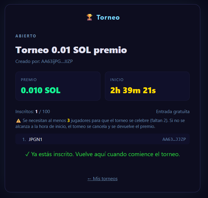 snakebattlefun's tweet photo. https://t.co/BhcLq65zVp

At 20:00 (UTC+2, Madrid time): 0.01 SOL price.

Free entrance, real reward (ok, it's a low one but it's just for testing... you just need a Phantom wallet with an account, no SOL required, so you can create a new account just to test it). https://t.co/Utpipx408r
