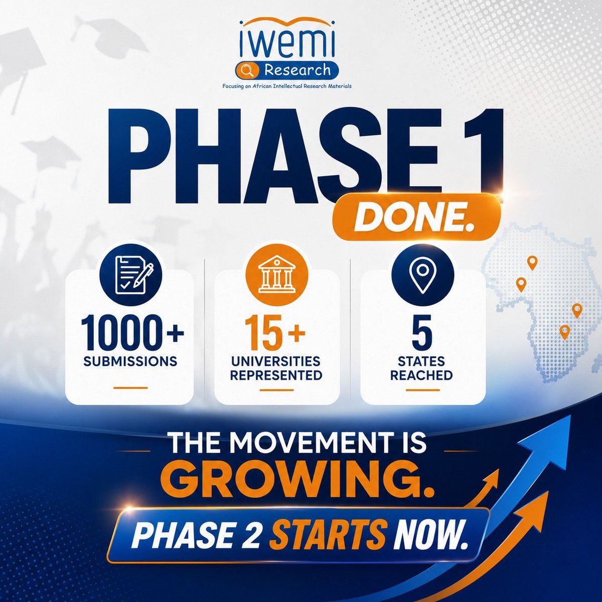 iwemi_store's tweet photo. Phase 1 done. over 1,000 submissions. 15+ universities represented. 5 states reached. The movement is growing. Phase 2 starts NOW.

#INARIC2026 #Phase2INARIC #ResearchNigeria https://t.co/cmsAUbWNAi