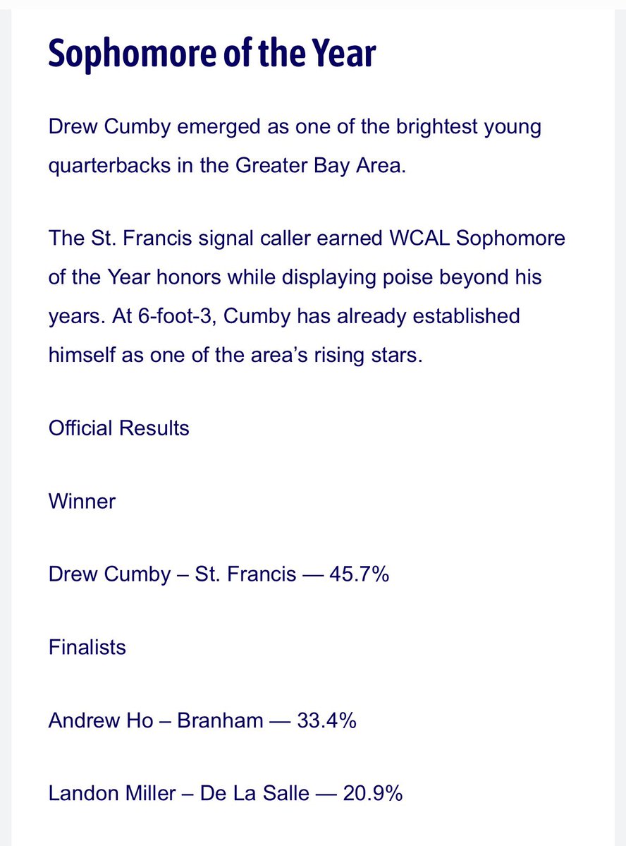 DrewCumby's tweet photo. βοΈππΎ All Glory to God! Thank you @GetSportsFocus for nominating me and to everyone who voted! Truly honored. @stfrancis_fb #moreworkπ https://t.co/AceIqJbAqC