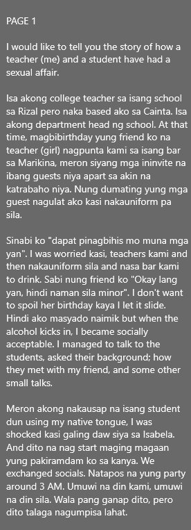 AlterOfan83223's tweet photo. Student na Kusang Nagbibigay ng Kapalit dahil sa Kabaitan ng Prof.

Pages 1-3
Sender: Prof na Taga-enroll

#ConfessionOfanAlter985 https://t.co/elqSiiEkl9