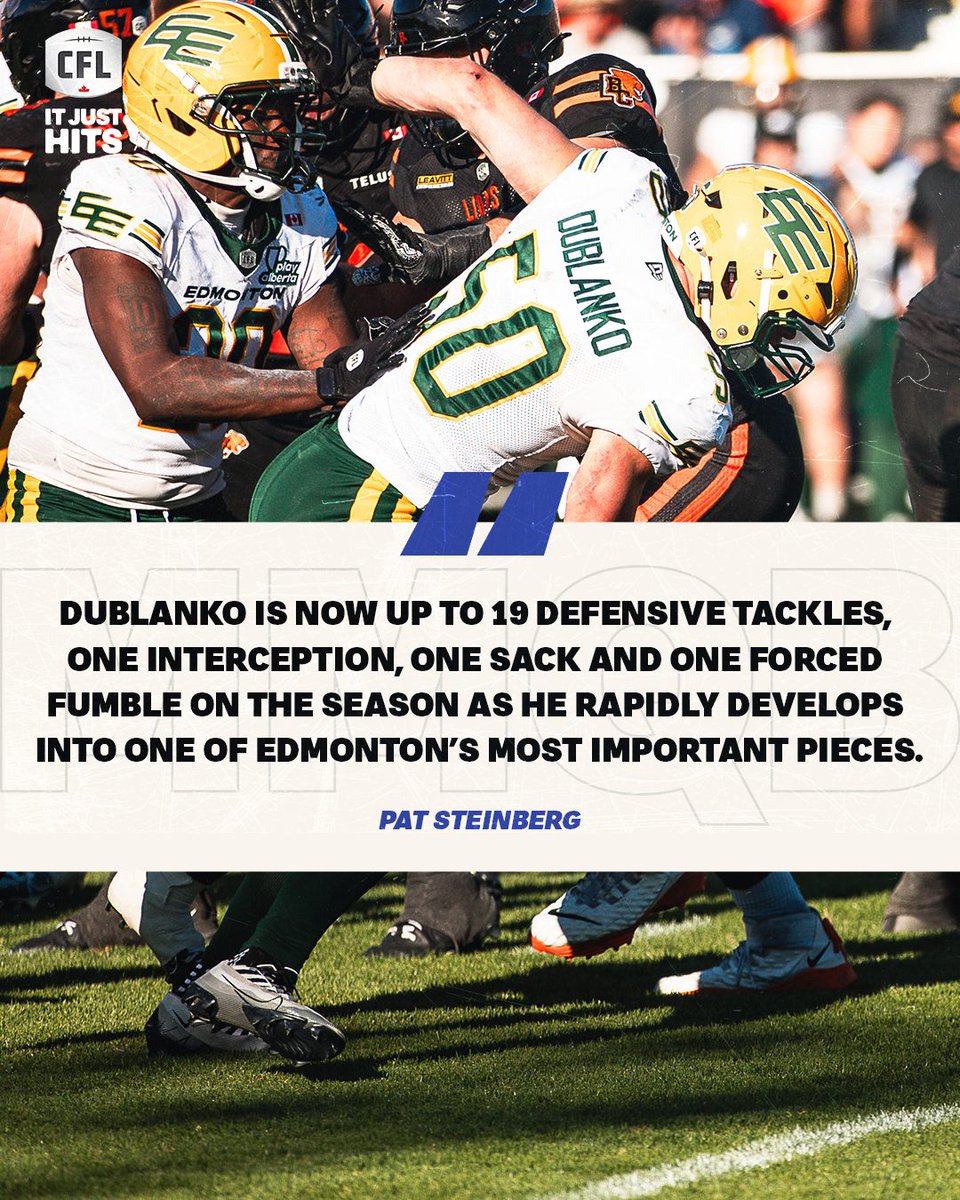 CFL's tweet photo. 2024 1st overall pick, Joel Dublanko is turning heads after @FanDuelCanada Canada Day Weekend! 👀

Read the full MMQB on https://t.co/1mfD1u06kL: https://t.co/S2udPSxnJ9 https://t.co/d2fHntDQl0