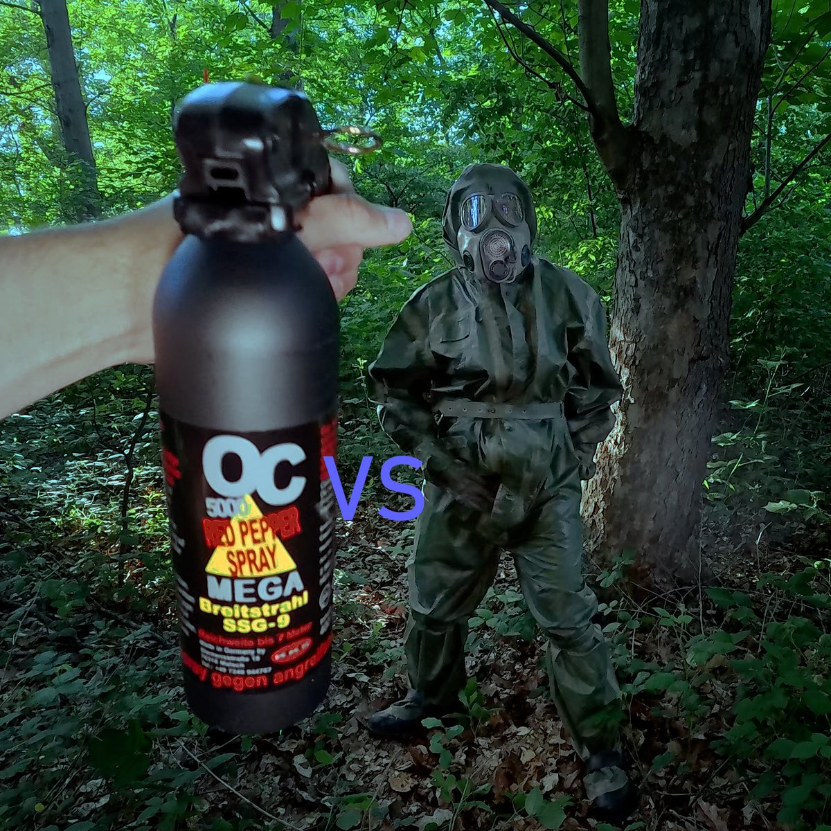 funingear's tweet photo. Got pepper sprayed in OPCH hazmat suit wearing a M10 gas mask. Felt well protected and came twice. See video on thisvid, https://t.co/hbOH9pMWd3 https://t.co/5cte2QAo61