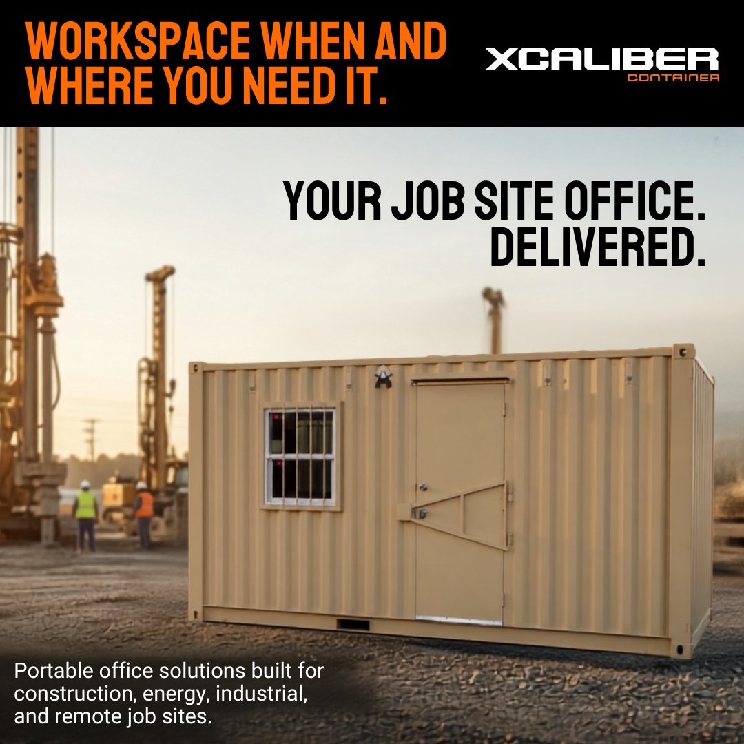 XcaliberSales's tweet photo. ποΈ Upgrade your job site with XCaliber's Mobile Office Containers! Own, don't rent! Secure, portable, and climate controlled. π Call us for a solution!
#XCaliberContainer #MobileOffice #ConstructionLife #JobsiteSolutions #ShippingContainers #BuiltForWork https://t.co/OWrX9pXVOT